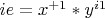$ie=x^{+1}*y^{i1}$