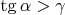 $\tg \alpha > \gamma$