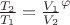 $\frac {T_2}{T_1}=\frac {V_1}{V_2}^\varphi$