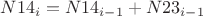 $N14_i = N14_{i-1} + N23_{i-1}$