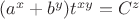 $(a^x+b^y)t^{xy}=C^z$