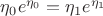 $\eta_0 e^{\eta_0}=\eta_1 e^{\eta_1}$