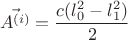 $$\vec{A^{(i)}}=\frac{c(l^2_0-l^2_1)}{2}$$