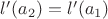 $l' (a_2)=l'(a_1)$