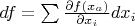 $df=\sum\limits_{}^{}\frac{\partial f (x_a)}{\partial x_{i}}dx_{i}$