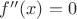 $ f''(x) = 0 $