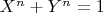 $X^n+Y^n=1$