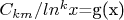 $C_{km}/ln^k x $=g(x)$