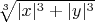 $\sqrt[3]{|x|^3 + |y|^3}$