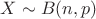 $X \sim B(n,p)$