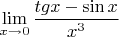 \[
\mathop {\lim }\limits_{x \to 0} \frac{{tgx - \sin x}}{{x^3 }}
\]