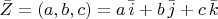 $\bar Z = (a,b,c) = a \, \bar i + b  \, \bar j + c \, \bar k$