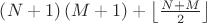 $\left( N+1 \right)\left( M+1 \right)+\left\lfloor \frac{N+M}{2} \right\rfloor $