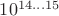 $10^{14\ldots15}$