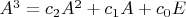 $A^3=c_2A^2+c_1A+c_0E$