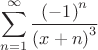 $$\sum\limits_{n=1}^{\infty}\frac{{(-1)}^{n}}{{(x+n)}^{3}}$$