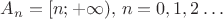$A_n=[n;+\infty), \,n=0,1,2\ldots$