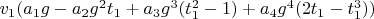 $v_1 (a_1 g-a_2 g^2 t_1+a_3 g^3 (t_1^2-1)+a_4 g^4 (2 t_1-t_1^3))$
