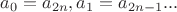 $a_0=a_{2n}, a_1=a_{2n-1}...$