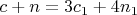 $c + n = 3c_1 + 4n_1$