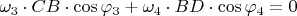 $\omega_{3}\cdot CB \cdot \cos \varphi_{3}+\omega_{4}\cdot BD \cdot \cos \varphi_{4}=0
$