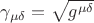 $\gamma_{\mu \delta}=\sqrt{g^{\mu \delta}}$