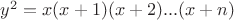 $y^2=x(x+1)(x+2)...(x+n)$
