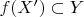 $f(X') \subset Y$