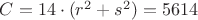 $C=14\cdot(r^2+s^2)=5614$