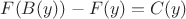 $F(B(y)) - F(y) = C(y)$