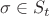 $\sigma\in S_t$