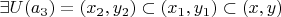 $\exists U(a_3)=(x_2,y_2) \subset (x_1, y_1) \subset (x,y)$
