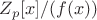 $Z_p[x]/(f(x))$