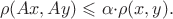 $${\rho(Ax,Ay)\leqslant\alpha{\cdot}\rho(x,y)}.$$