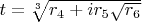 $t=\sqrt[3]{r_4+ir_5\sqrt{r_6}}$