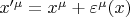 $x^{\prime\mu}=x^\mu+\varepsilon^\mu(x)$