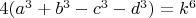 $4(a^3+b^3-c^3-d^3)=k^6$