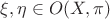 $\xi, \eta \in O(X,\pi) $