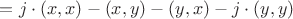 $=j\cdot(x,x)-(x,y)-(y,x)-j\cdot(y,y)$