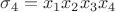 $\sigma_4=x_1x_2x_3x_4$