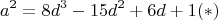 $$a^2=8d^3-15d^2+6d+1 (\ast) $$
