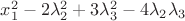$x_1^2-2\lambda_2^2+3\lambda_3^2-4\lambda_2\lambda_3$