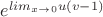 $e^{lim_{x\to 0}{u(v-1)}}$