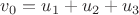 $v_0=u_1+u_2+u_3$