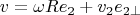$$\mathfb v=\omega R\mathfb e_2+v_2\mathfb e_{2\perp}$$