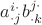 $a^{i \cdot}_{\cdot j}b^{j \cdot}_{\cdot k}$