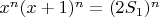 $x^n(x+1)^n = (2S_1)^n$