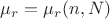 $\mu_r = \mu_r(n, N)$
