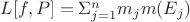 $L[f,P] = \Sigma_{j=1}^{n} m_{j} m(E_{j}) $