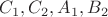 $C_1, C_2, A_1, B_2$